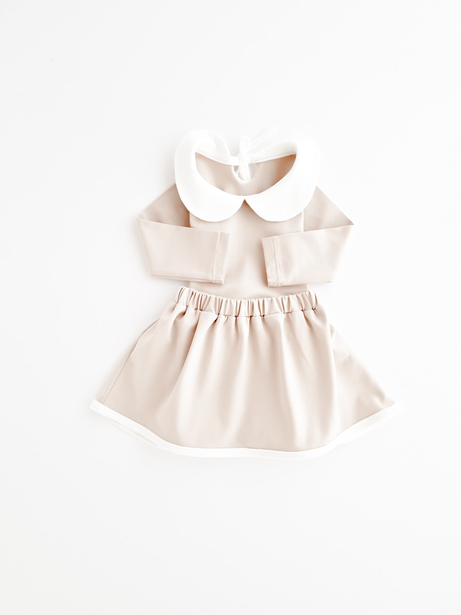 Beige set with bodysuit and skirt